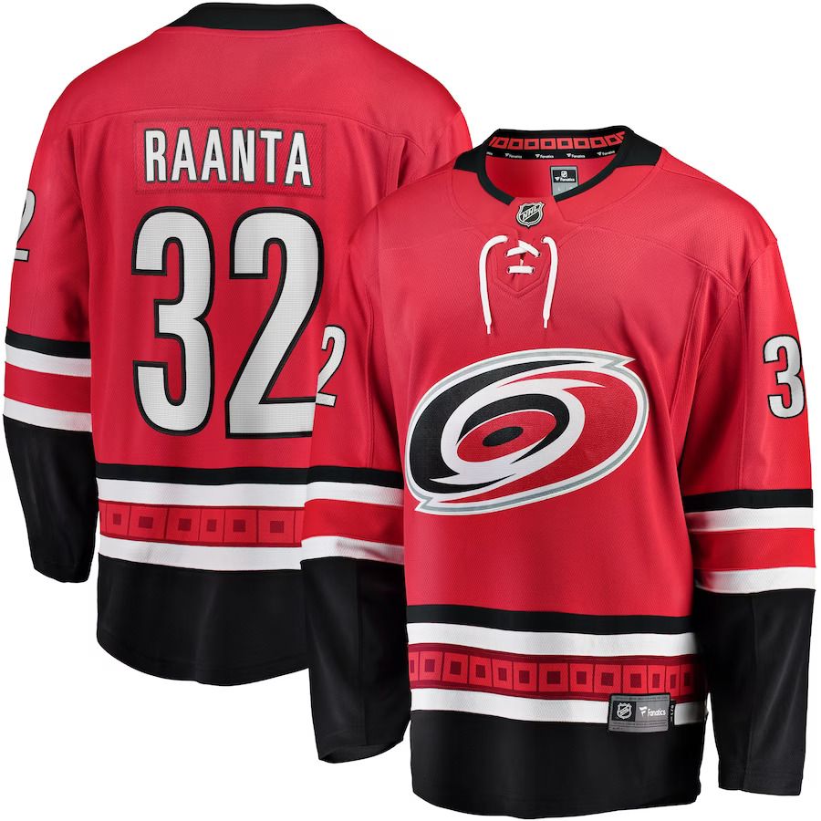 Men Carolina Hurricanes #32 Antti Raanta Fanatics Branded Red Home Breakaway Player NHL Jersey->carolina hurricanes->NHL Jersey